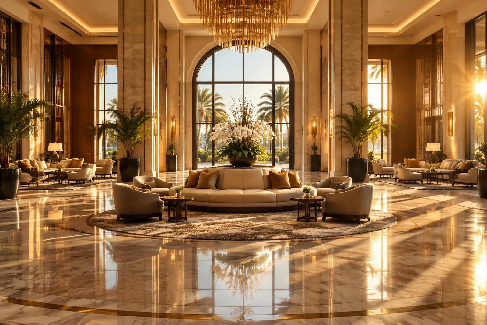 Elegant hotel lobby
