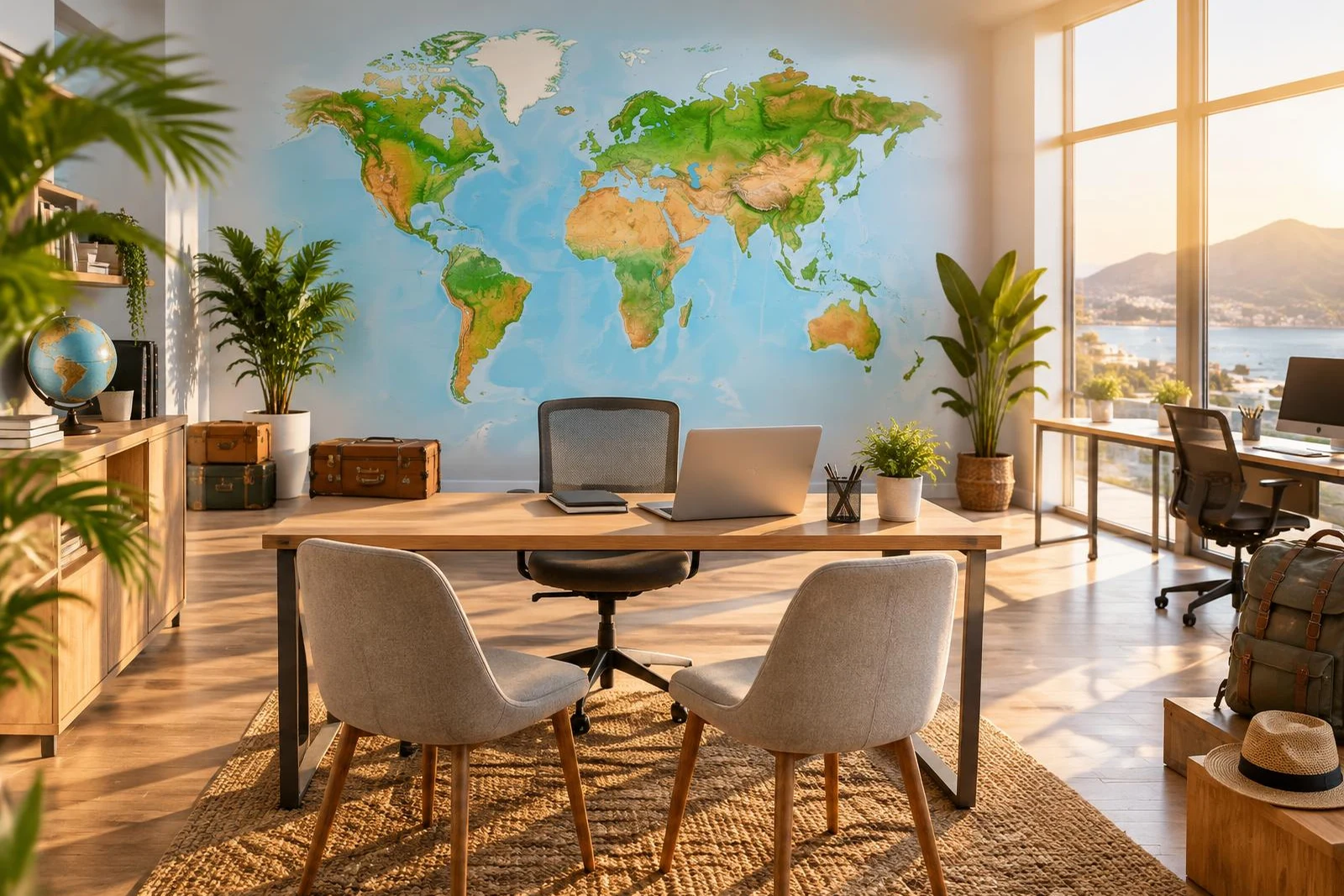 Bright modern travel office