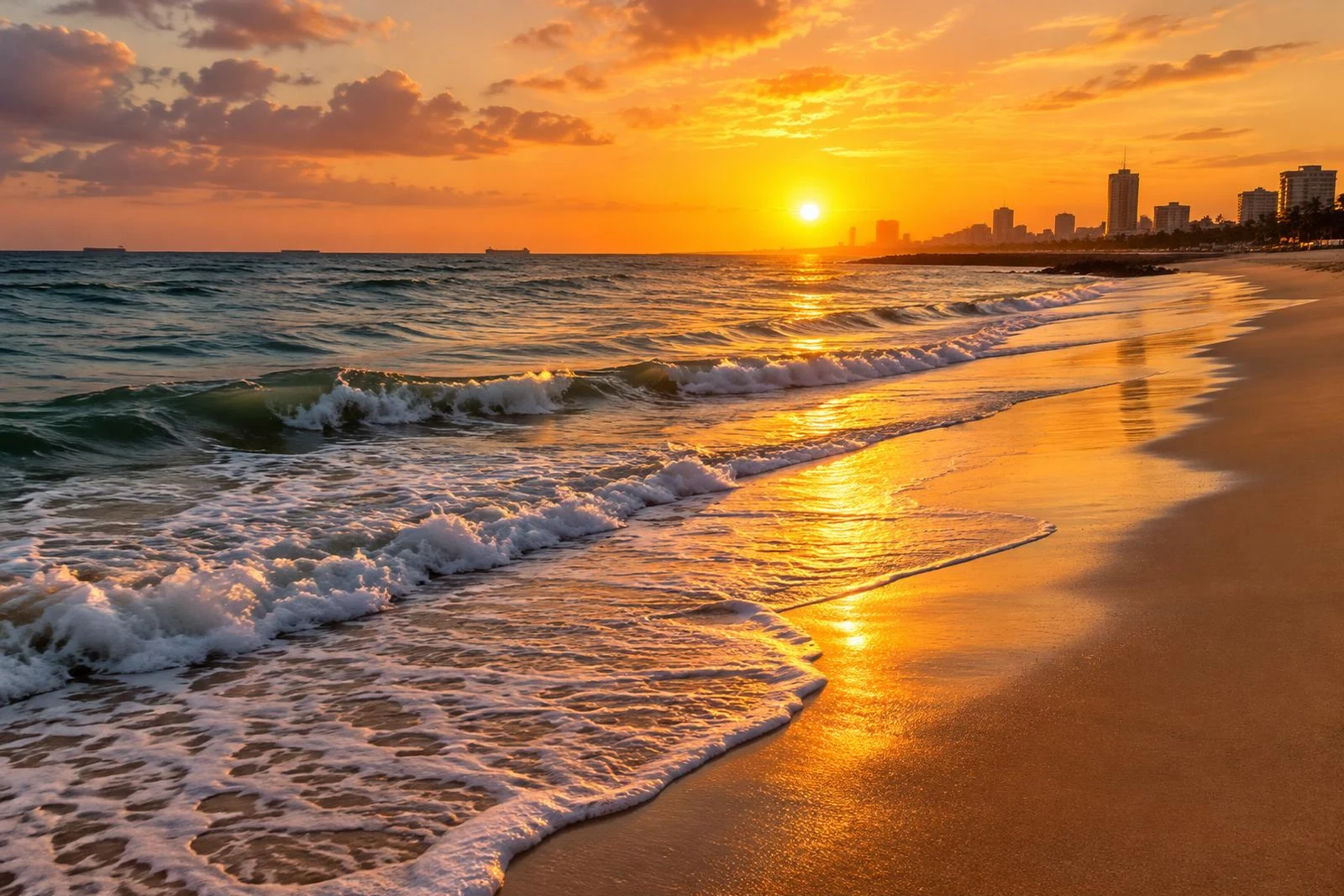 Lagos beach at sunset