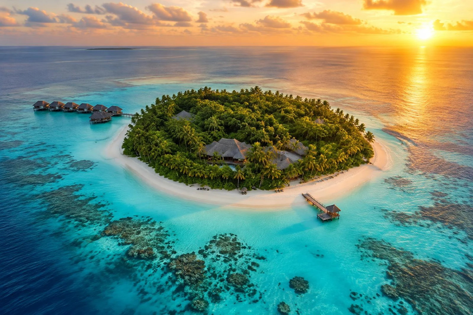 Maldives lagoon aerial
