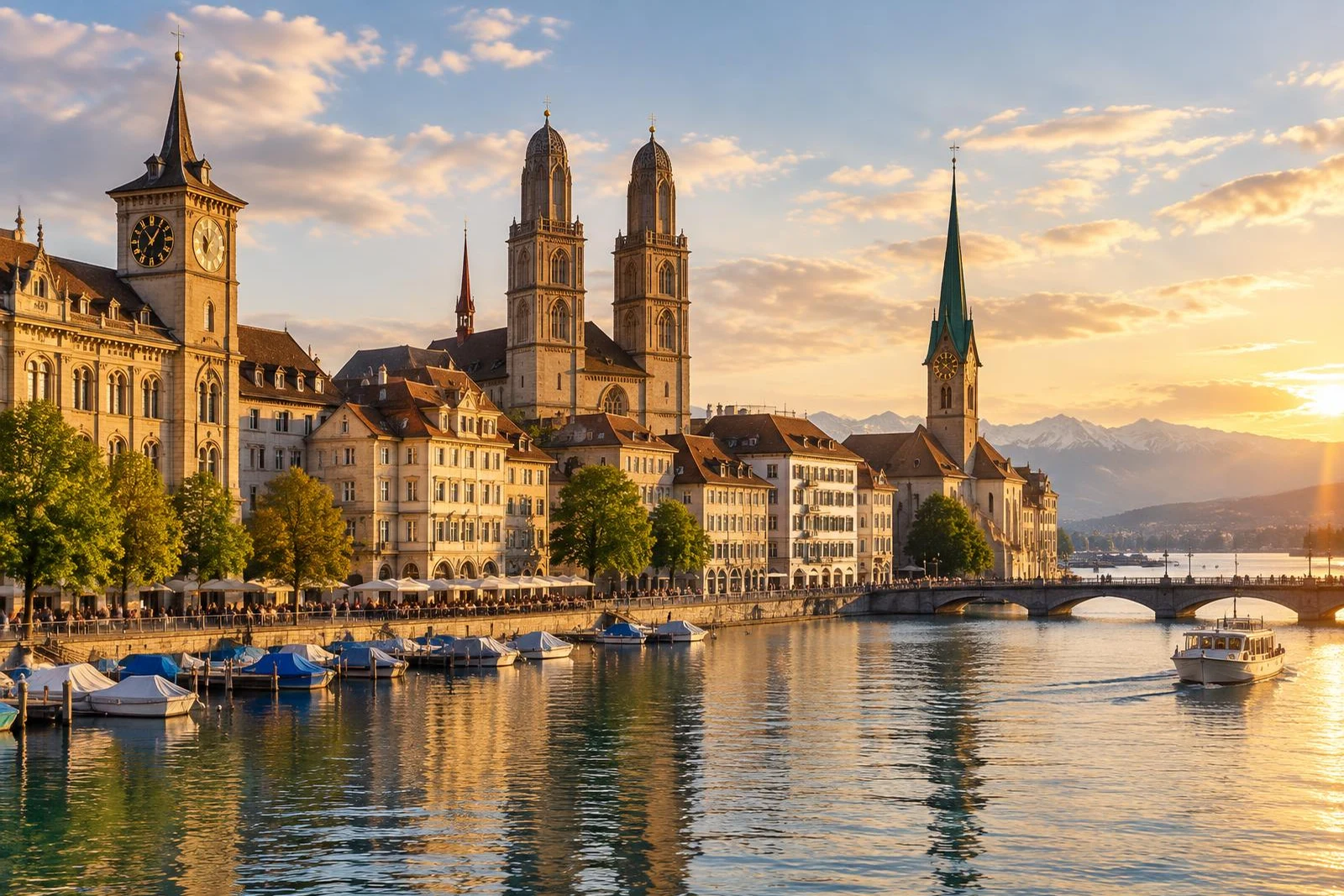 Zurich old town by the lake